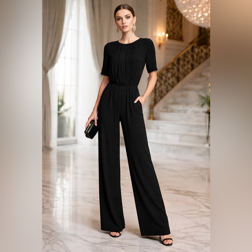 NWT BCBGMAXAZRIA “Maddison” Classic Black Jumpsuit – Size XXS
